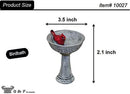 G & F Products MiniGardenn 10027 Fairy Garden Polyresin Miniature, Cardinal Birdbath Pick by GreenHaven Gardens