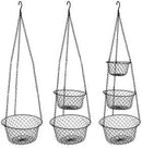malmo 3-Tier Wire Fruit Hanging Basket, Vegetable Kitchen Storage Basket, Iron Wire Black (Basket2024) by CozyNest Decor