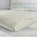 3 Piece Seersucker Quilt Set Taupe Blue King Cal King