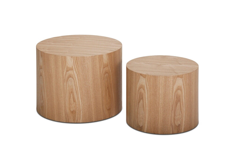 Walker Edison | Oak Veneer Nesting Side Table Set