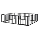 Metal Floor Bed Frame With Fence And Door by HouseOfZazla
