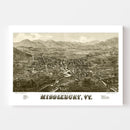 Vintage Map of Middlebury, Vermont 1886