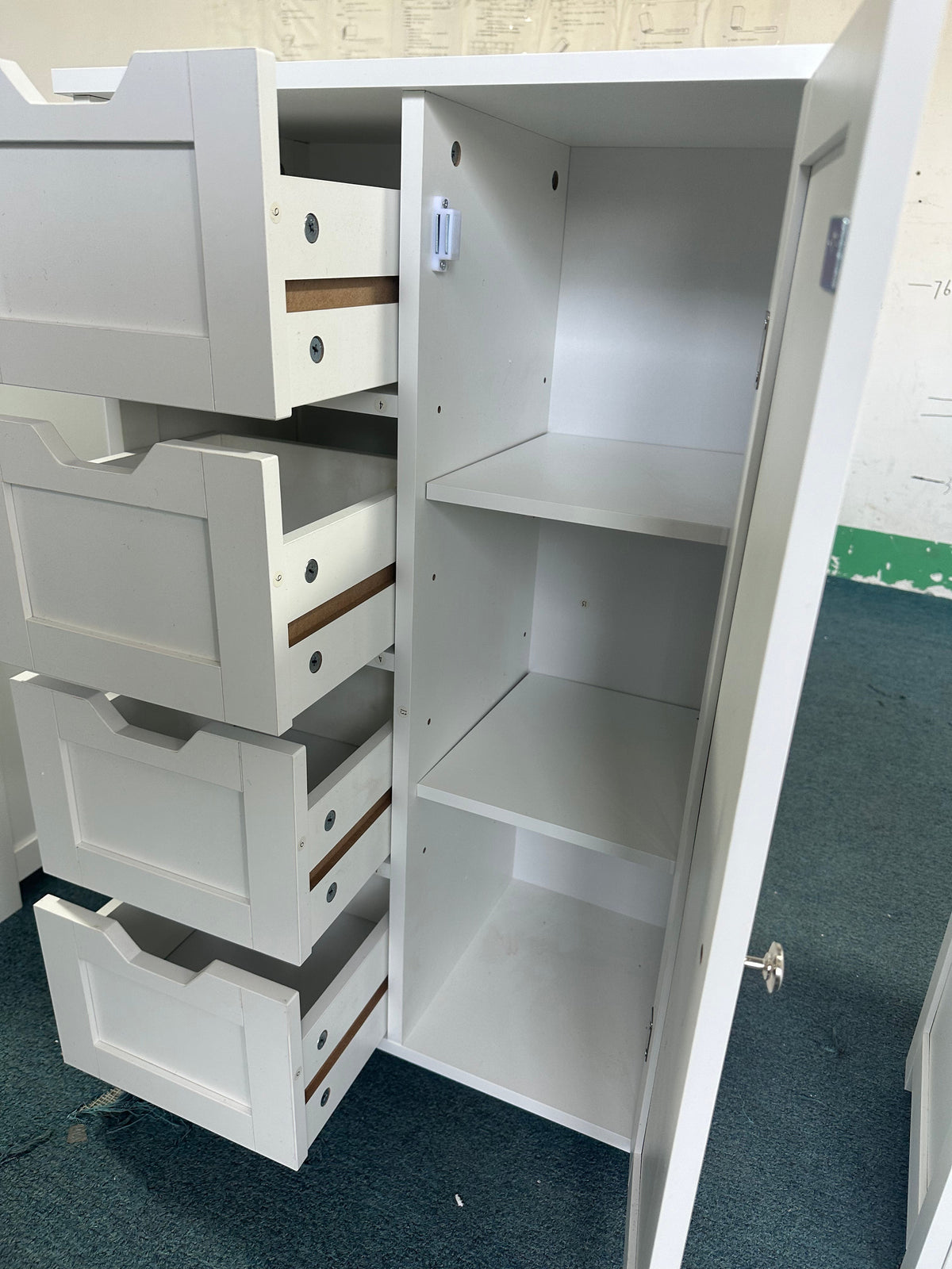 Bathroom Storage Cabinet with 4 Drawers and 1 Door, photo 7 of 10