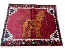 5 X 6 Handmade Rug Zagros Quality Wool Rug Lion Organic Dyes Red Leopard Tribal