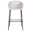 Ladd Outdoor Metal Wicker Barstool Set of 2 - Light Gray
