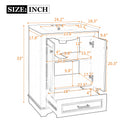 Bathroom Vanity With Ceramic Sink Combo, Modern Freestanding Storage Cabinet With Silver Handles by HouseOfZazla