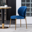 Amoa - Contemporary Velvet Upholstery Dining Chair - Blue by HouseOfZazla