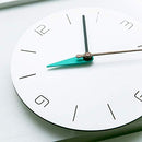 Stephanie Imports Modern Minimalist White & Teal Green Silent Wall Clock by CozyNest Decor