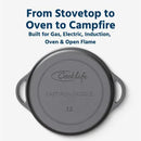 COOKLIFE 12 Inch Lightweight Pre-Seasoned Cast Iron Griddle with Cleaning Kit - Smooth Polished Surface, Easy to Clean Cast Iron skillets Use in the Oven, on the Stove or Grill, Over a Campfire by GreenHaven Gardens