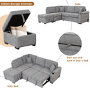 Sleeper Sofa Bed, 2 In 1 Pull Out Sofa Bed L Shape Couch With Storage Ottoman For Living Room, Bedroom Couch And Small Apartment by HouseOfZazla