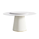 Modern, Round Carbon Steel Base Dining Table, Can Accommodate 6 People by HouseOfZazla