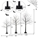 3 Pc Illuminated Halloween Tree with Purple LED Glow