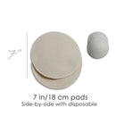 Soothingly Soft Merino Wool Nursing Pads, Style Softline, Extra Thickness, 7 in. Diameter by TinyTreasures Baby Boutique