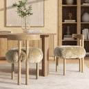 Arden 19.5" Genuine Sheepskin Fur Split Back Dining Chair