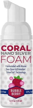 Coral Nano Silver Kids Fluoride Free Foaming Bubble Berry Coral Calcium Toothpaste, Natural Formula, SLS and Glycerin Free - 4 Ounce by CozyNest Decor