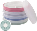 Elk and Friends Kids 7.8” Porcelain Divided Plates with Silicone Suction Sleeves + Lids | Suitable for Kids/Toddlers | Microwave & Dishwasher Safe | Non Slip | Snack Dishes | 4 Pack by TinyTreasures Baby Boutique