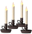 Set of 4 AA Battery Operated Window LED Candle Lamps, Auto Timer, Long Lasting Yellow Flame Bulbs Never Need Replacing, Plastic Construction, Home Accents Holiday Lights, Bronze Base, 9 1/2 H by GreenHaven Gardens