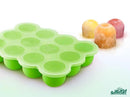 Samuelworld Baby Food Storage Container, 12 Portions x 2.5oz - BPA Free Silicone Freezer Tray with Clip-On Lid for Milk Storage, Homemade Baby Food, Vegetable & Fruit Purees - Green(For 6 Months+ by TinyTreasures Baby Boutique