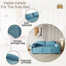 54 "velvet blue sofa sofa bed dual purpose living room retractable bed