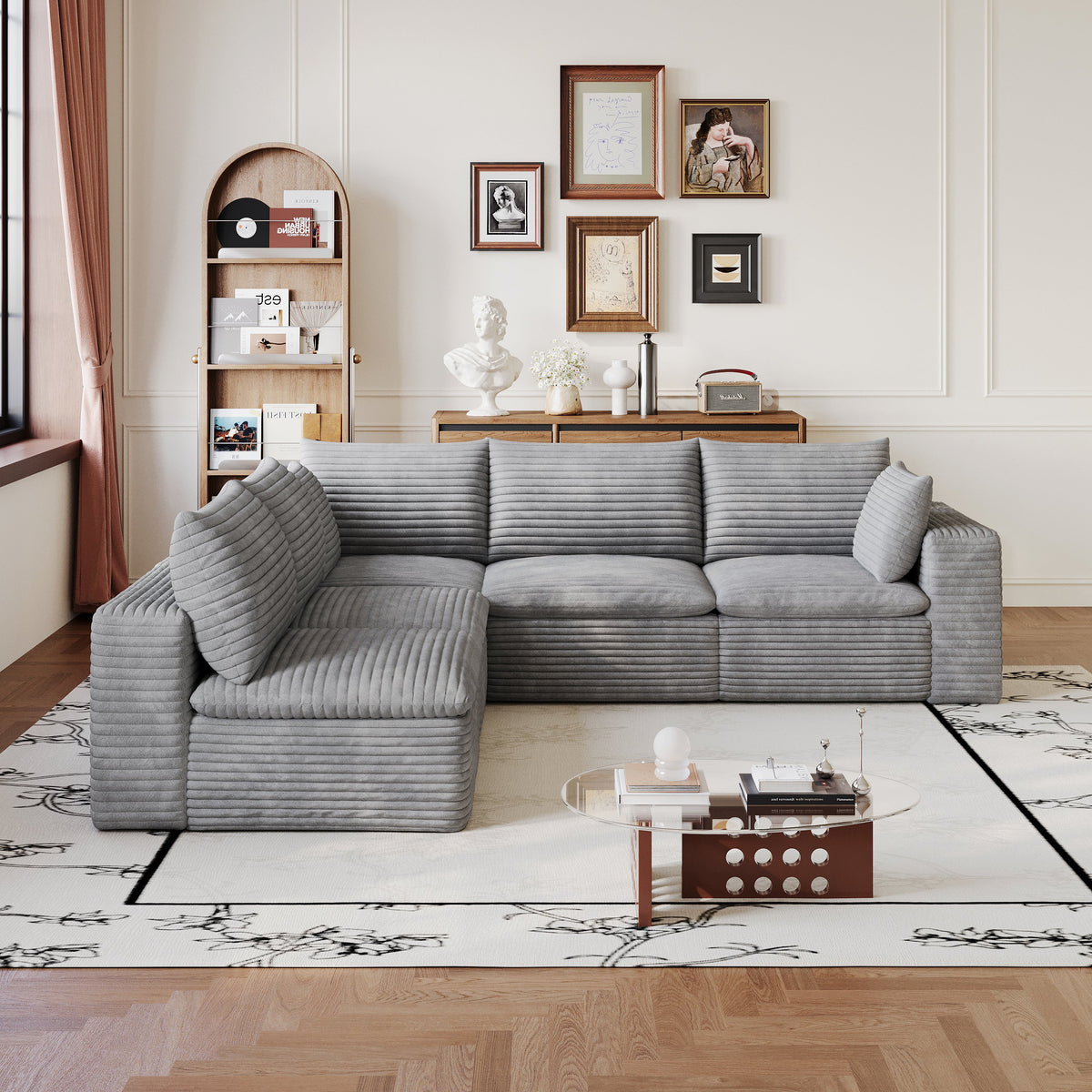 Cloud Sofa - 99*103" Corduroy Fabric, photo 4 of 10