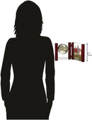 Howard Miller Alex Tabletop Clock, Wood Finish Side Columns Golden Analog Display | Battery Powered Quartz Alarm Movement Crystal Clock, Perfect for Office Room and Home Decor by CozyNest Decor