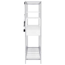 Draper - 5 Shelf LED Wine Cabinet With Pull Out Drawer - Gloss White