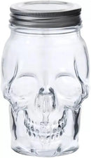 Set of 2 Skull Mason Jar Glasses with Lids | 16oz Reusable Halloween Drinking Glasses | Unique Skull Décor, Storage, & Canning Jars for Parties & Gifts by CozyNest Decor