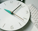 Stephanie Imports Modern Minimalist White & Teal Green Silent Wall Clock by CozyNest Decor