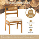 Outdoor Wooden Dining Chair Set of 4 with Padded Seat Cushions-White by LJGDeals