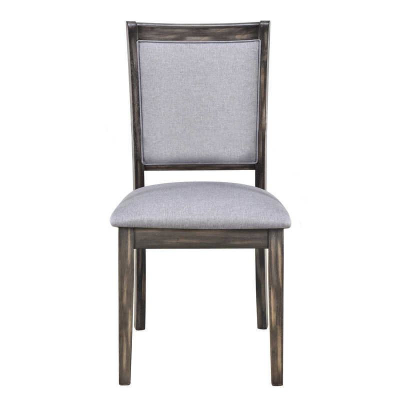 7-Piece Updated 76.9inch Extendable Trestle Dining Table Set with Removable Leaf, Kitchen Table Set with Upholstered Side Chair and Arm Chair, Set of 6, Grey