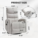 Heat Massage Manual Recliner Chair with Rocker and Swivel
