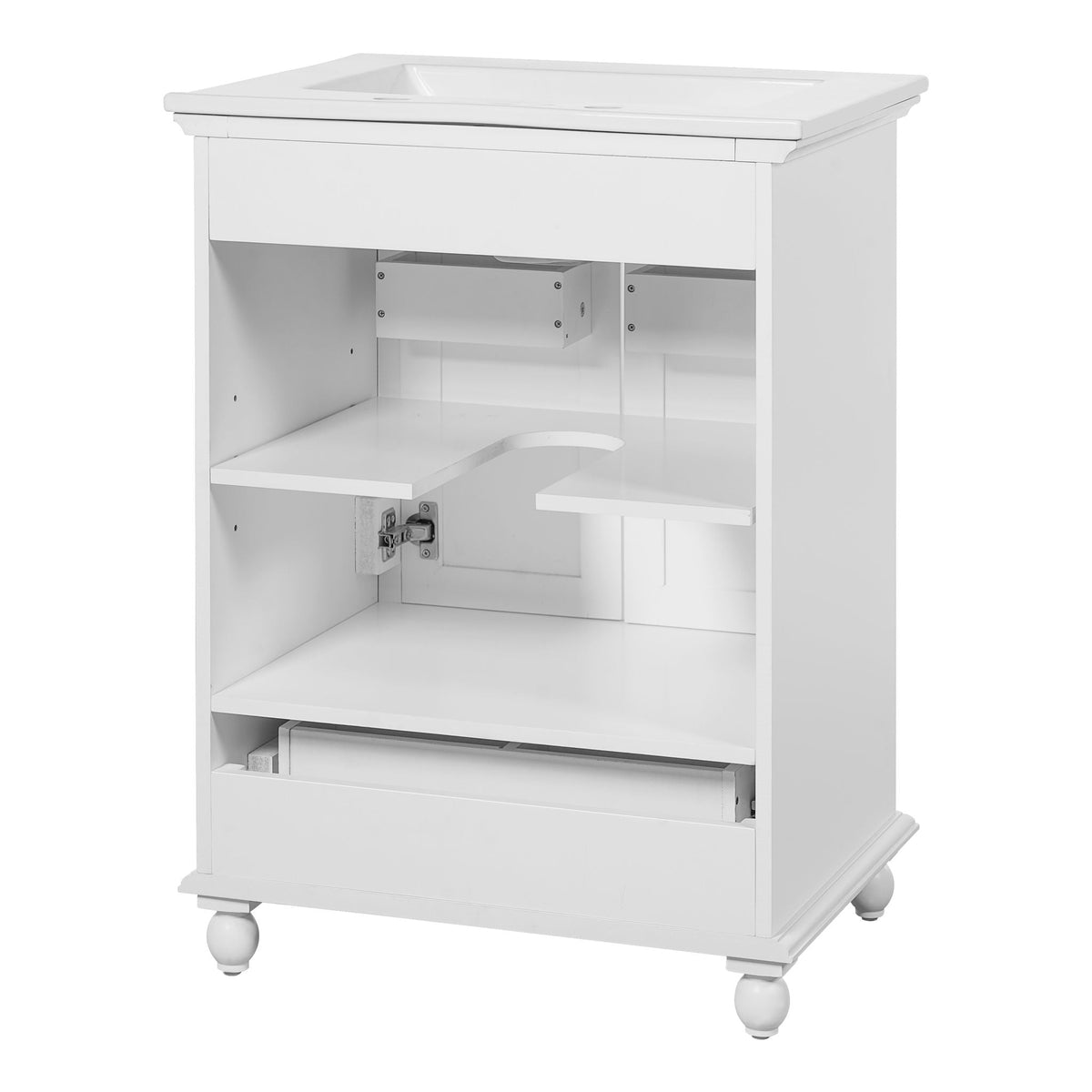 Modern Bathroom Vanity With Sink, Cabinet With Drawer And Dividers, Rectangular Storage Unit, photo 17 of 40