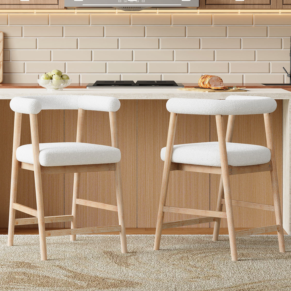 25" Seat Height Bar Stools with Back, Set of 2, photo 2 of 10