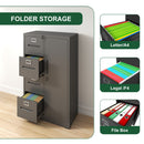 Metal Storage Vertical Filing Cabinet With Lock, 4 Drawers, 1 Door, Steel Construction, School / Office Use by Unique Piece Furniture