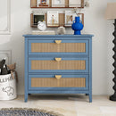 3 Drawer Cabinet, Natural Rattan, American Furniture by HouseOfZazla