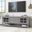 TV Stand, Entertainment Center With Dual Drawers And Hidden Storage, Cabinet With Soft Closing Doors And Sleek Panel Design by Unique Piece Furniture
