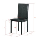 Furniture 5 Piece Metal Dinette Set with Faux Marble Top - Black