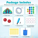 Inflatable Double Water Slide Park with Obstacle Course and Basketball Hoops