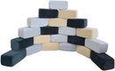 Wonder Space Plush Foam Blocks - Nursery Building & Stacking Toys for Toddlers Boys & Girls, Soft Smooth Velvet Cover, Early Education Gross Motor Skills & Brain Development (24 Bricks, Castle Rock) by TinyTreasures Baby Boutique