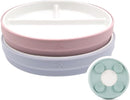 Elk and Friends Kids 7.8” Porcelain Divided Plates with Silicone Suction Sleeves | Suitable for Kids/Toddlers | Microwave & Dishwasher Safe | Non Slip | Snack Dishes | 2 Pack by TinyTreasures Baby Boutique