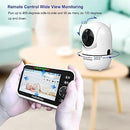 HelloBaby Upgrade 5’’ Baby Monitor with 30-Hour Battery, 2 Cameras Pan-Tilt-Zoom, 1000ft Range Video Audio Baby Monitor No WiFi, VOX, Night Vision, 2-Way Talk, 8 Lullabies and Temperature by TinyTreasures Baby Boutique