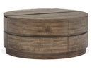 Baisden - Round Lift Top Cocktail Table With Casters - Tobacco