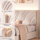 Modern Upholstered LED Bed Frame With Storage Drawers, Wingback Headboard, RGB Light by HouseOfZazla