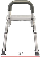 HEALTHLINE Adjustable Shower Bench with Arms – Lightweight Bath Seat with Padded Handles, Height 15"–20", White Plastic Seat with Drainage Holes, for Balance Assistance in Shower/Tub, 300 lb Capacity by TinyTreasures Baby Boutique