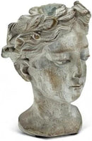 Abbott Collection Goddess Head Planter - Extra Small Cement Indoor and Outdoor Planter Pot - Grecian Woman Statue Head Planter for Flowers and Succulents (Grey, 2.75" Opening) by GreenHaven Gardens