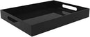 Black Acrylic Serving Tray for Vanity, Bathroom, Outdoor, Food and Décor with Handles (Rectangle, Small) by CozyNest Decor