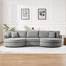 Modern 3 Seater Upholstered Sofa With Curved Design by HouseOfZazla