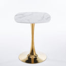 Square Tulip Dining Table For 2 - 4 People - Golden / White by HouseOfZazla