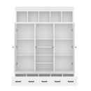 U-Can 78.7''H Hall Tree with Bench and 5 Storage Cubbies, Modern Entryway Storage Organizer Cabinet with 4 Doors, 5 Drawers and Adjustable Shelves for Hallway, Entryway, Living Room