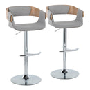 Elisa - Mid Century Modern Adjustable Barstool With Swivel With Rounded T Footrest (Set of 2) by HouseOfZazla